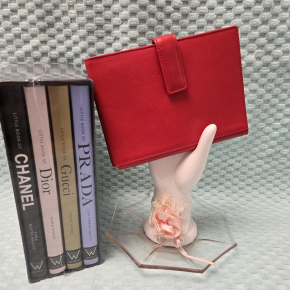 Handbags - Red Leather Travel Smart Passport Wallet